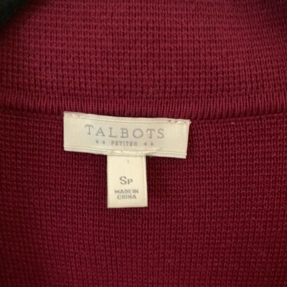 Talbots dark maroon cardigan, long sleeve, front buttons, beautiful, SP - Picture 2 of 9